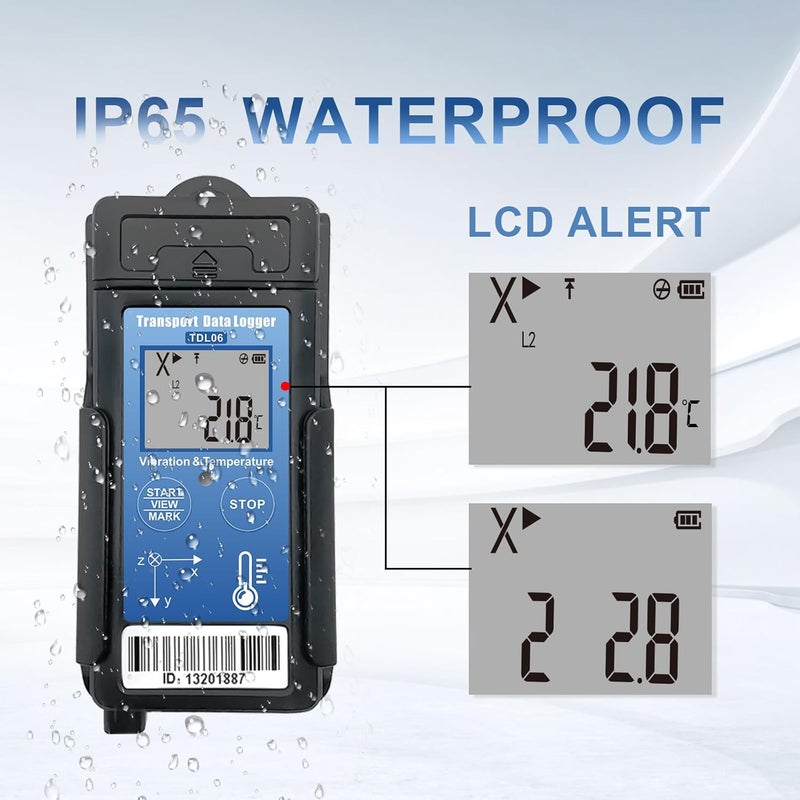 T-ZONE Vibration Data Logger 3-Axis Shock Datalogger Temperature Recorder USB,Digital Shipping Vibration Meter Auto Report 34560 Records,Transport Logger for Shock Sensitive Goods Monitor - Image 3